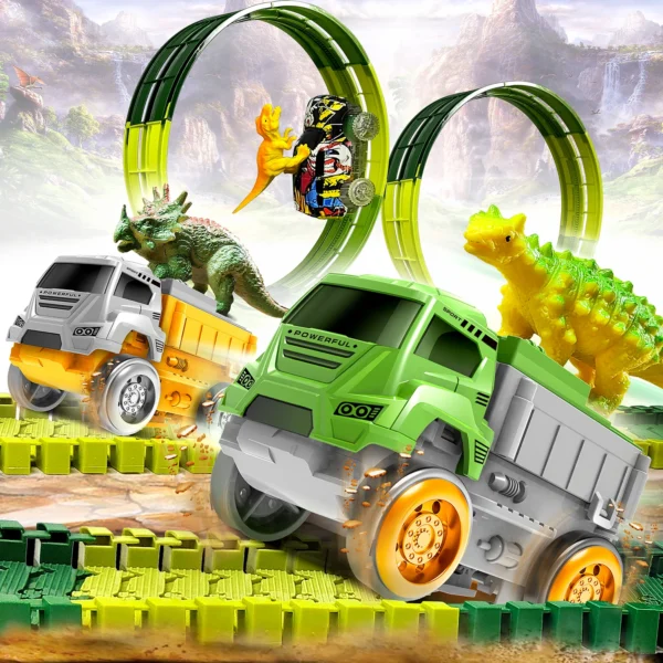 Electric Dinosaur Track Toy Car 2 - Pieces