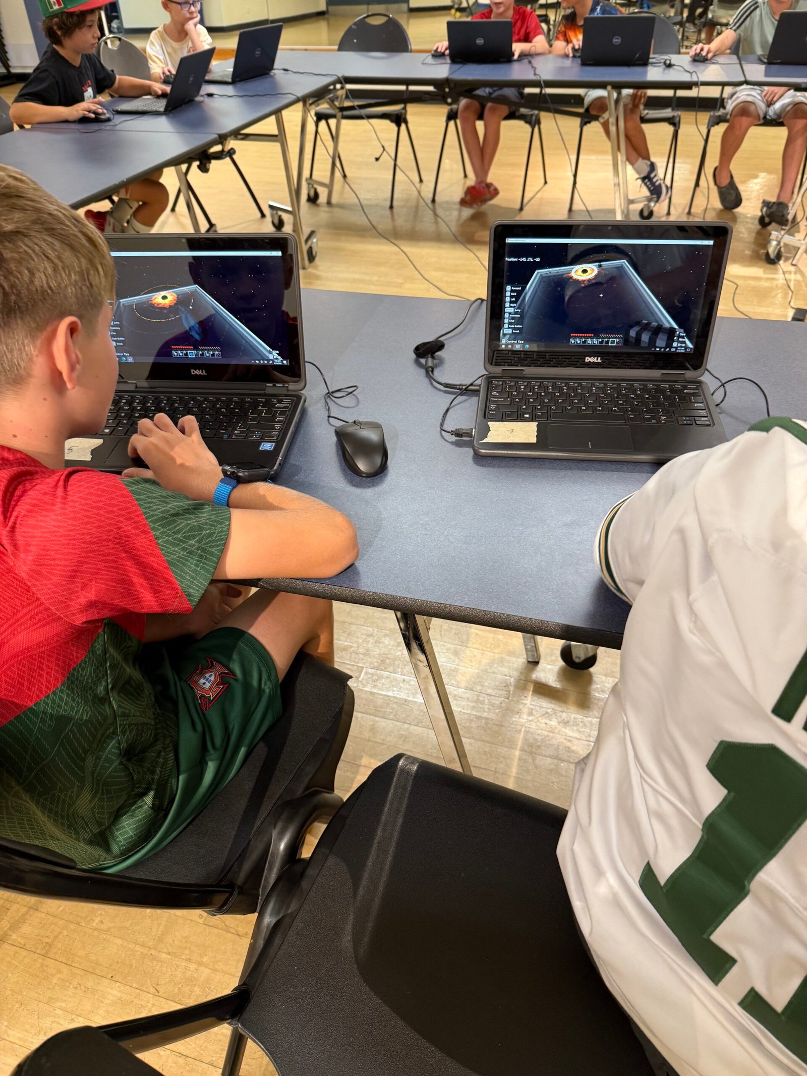 Explore Planets in Minecraft! (7-14)Embark on an official NASA-inspired space adventure! Powered by Microsoft’s Minecraft Education and created in partnership with NASA and the Challenger Center, students use computer science to build Artemis rockets, program Orion space capsules, configure Mission Control, and construct sustainable moon bases on the lunar surface.Program Highlights:
Space & Planetary Exploration — Code space stations, pilot rovers, and explore solar systems inside Minecraft Education.
Block-Based Automation — Write code to build bases, harvest resources, and construct 3D space structures.
3D Spatial & Engineering Logic — Program coordinates, loops, and conditional code to master 3D geometry.
Collaborative Problem Solving — Team up on space missions and debug code together in secure multiplayer worlds.
Real-World Coding Concepts — Bridge favorite gameplay with core computer science to prepare for languages like Python.
CSTA, NGSS & STEM Aligned — Powered by Microsoft Education and mapped to CSTA CS and NGSS Earth & Space standards.Ideal for: Curious kids who love Minecraft, building, and discovering how code powers the world around them!